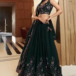 JIHU CULTURE Embellished Semi-Stitched Lehenga & Unstitched Blouse With Dupatta-picture-23
