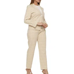 TWENTY ME Checked Lapel Collar Long Sleeves Blazer & Trouser-17