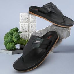 WALKLINE Black Men Thong Flip-Flops-image-36
