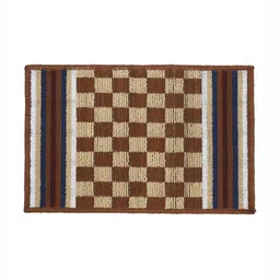 Status IRIS Brown & Beige Checked Rectangular Shaped Anti Slip Doormat image 4