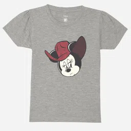 YK Disney Girls Minnie Mouse Printed Puff Sleeves Pure Cotton T-shirt-image-72