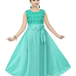 CHANDRIKA Girls Green Viscose Rayon Dresses-picture-31