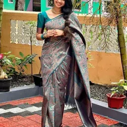 INDIOTSAV Woven Design Zari Banarasi Saree-picture-32