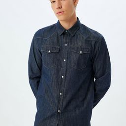 Koton Men Denim Jacket with Patchwork-picture-15