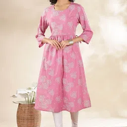 Anouk Bandhani Printed Cotton A-Line Kurta-picture-25