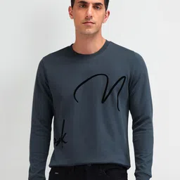 Arrow New York Men Round Neck Alphanumeric Printed Sweatshirt-picture-3