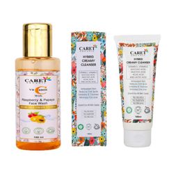 CARET ORGANIC Set Of 2 Vitamin C With Raspberry Papaya Face Wash & Hybrid Creamy Cleanser-51