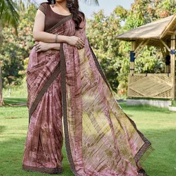 Lookmark Floral Printed Pure Georgette Saree With Unstitched Blouse Piece-image-39