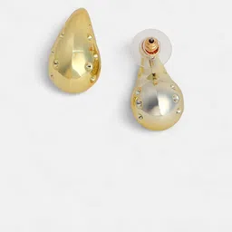 SOHI Set Of 2 Gold-Plated Beaded Circular & Teardrop Shaped Studs image 4