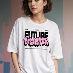 SMARTEES Typography Printed Round Neck Drop-Shoulder Sleeves Cotton Oversized T-shirt-image-65