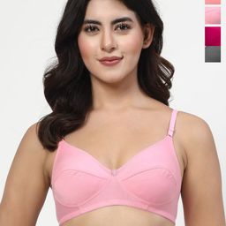 LILY Women Pack of 4 Cut and Sew Full Coverage Bra-47