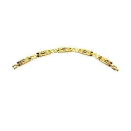 Dynamic Retail Global Men Gold-Plated Stainless Steel Link Ethnic Bracelet-91