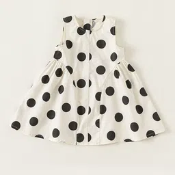 LULU & SKY Girls Polka Dot Printed Monochrome Fit & Flare Knee Length Dress-image-15