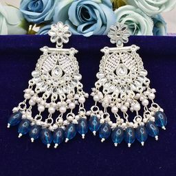 MEIRA JEWELLERY Artificial Stones Studded & Beaded Crescent Shaped Chandbalis-picture-30