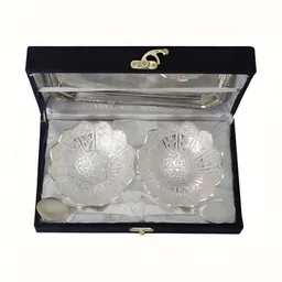 INTERNATIONAL GIFT 6-Pcs Grey & Black Bowl Set With Tray & Spoons-14