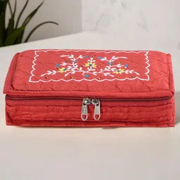 Kuber Industries Yellow & Red 4 Pieces Embroidered Jewellery Organiser-image-80