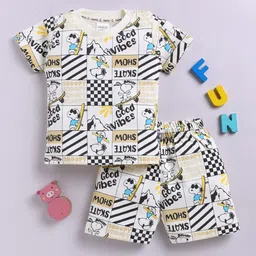 YK X Tinyo Infant Boys Snoopy Printed Pure Cotton T-shirt with Shorts-40