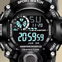 SELLORIA Men Patterned Dial Digital Multi Function Watch G_Shcck_Grey_Militry image 3