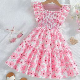 Billion Girls Floral Print Square Neck Fit & Flare Dress-97
