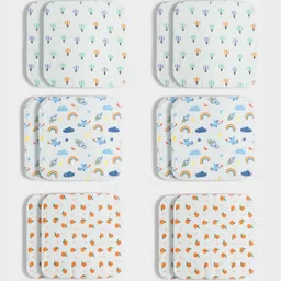 Orange Sugar Pack Of 12 Printed Cotton Muslin Napkins-picture-10