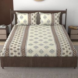 FURNOFY Ethnic Motifs Superfine Queen Bedsheets-image-46