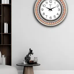 OLIVE TREE White & Black Printed Round Shaped Contemporary Wall Clock-53