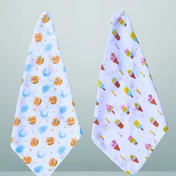 BAESD Infants Set Of 2 Printed Organic Muslin Cotton Wash Cloth-image-103