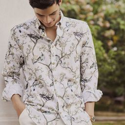 Andamen Men Premium Regular Fit Floral Printed Button-Down Collar Casual Shirt-picture-11