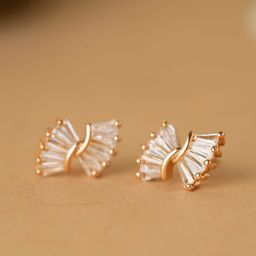 Rukhmani Gold Plated American Diamond Studded contemporary Studs-image-94