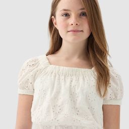 GAP Girls Pure Cotton Square-Neck Schiffli Crop Top-image-78