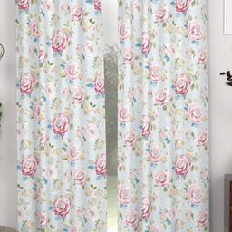 CHHAVI INDIA Blue & Pink 2 Pieces Floral Printed Door Curtain-image-88