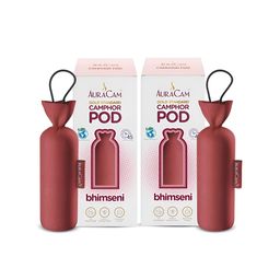 AuraCam 2Pcs Off White & Red Gold Standard Camphor Pod Cone Bhimseni Air Fresheners-0