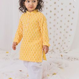 TinyPants Boys Yoke Design Regular Pure Cotton Kurta with Pyjamas-52
