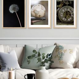 Kotart Brown & White 3 Piece Wood Abstract Wall Paintings-picture-0