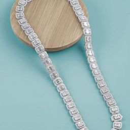 FIMBUL Men Silver-Plated Rhinestone Studded Antique Chain-image-5