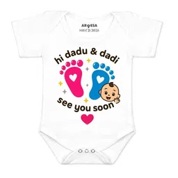 arvesa Hi Dadu & Dadi See You Soon Printed Romper-picture-26