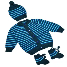 Tiekart Kids Pack Of 3 Stripe Patterned Baby Apparel Gift Set-4