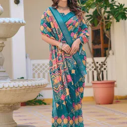 Mitera Floral Printed Zari Pure Cotton Saree-image-97