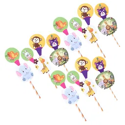 Kuber Industries 21-Pcs Green & Yellow Cupcake Toppers-36