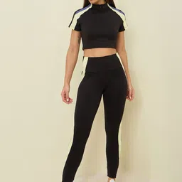 Sweet Dreams High Neck Half Sleeves T-Shirt With Trousers-picture-58