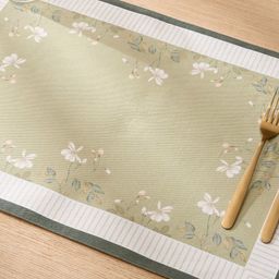Home Centre Drake Botanica Cotton Green & White Printed ReversiblePlacemat-image-69