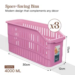 Kuber Industries White Set of 3 Regular Multi-Utility Organisers image 4