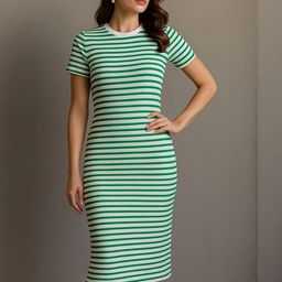 SASSAFRAS Women Striped Ribbed Bodycon Dress-picture-20
