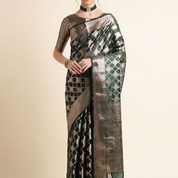 SHRIMAY Woven Design Zari Organza Ready to Wear Saree-image-30