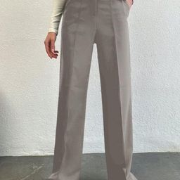 Next One Women Smart Straight Fit High-Rise Easy Wash Pleated Trousers-picture-4
