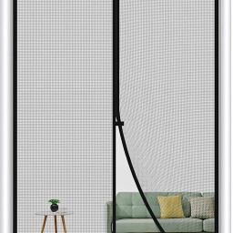 HDPE - High Density Poly Ethylene Adults Washable Magnetic Screen Door - Self Sealing, Heavy Duty, Hands Free Mesh Partition Keeps Bugs Out - Pet and Kid Friendly - Patent Pending Keep Open Feature - 38" x 83" (39" x 83") Mosquito Net-3