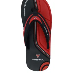 Trekiva Men Red Fabric Flip Flops-image-83