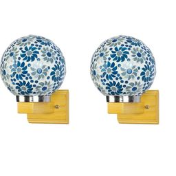 Somil Premium Designer Glass Wall / Night Lamp Elegant & Stylish Dcor Accent for Modern Interiors, color- Firozi, White Size- 22.5 X 32 X 25.5 CM-image-87