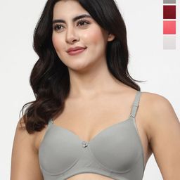 LILY Dapyklis Pack of 4 Full Coverage Lightly Padded Seamless T-shirt Bra-picture-49