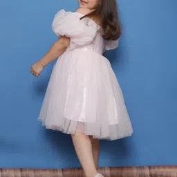 Bella Moda Flutter Sleeve Net Fit & Flare Dress image 3